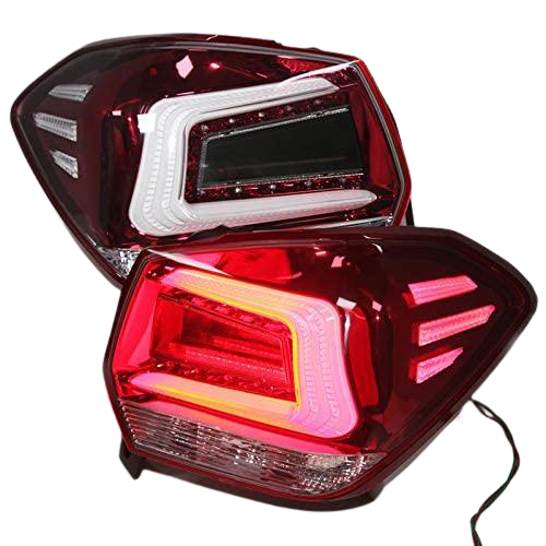DEPO Full LED Tail Lights For Subaru XV Crosstrek 2012-2016 – Red/Clear JDM Style, Chrome Housing, Direct Fit
